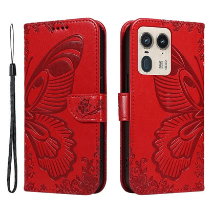 For Motorola Moto X50 Ultra 5G / Edge 50 Ultra 5G Case Butterfly PU Leather Phone Cover Folio Wallet