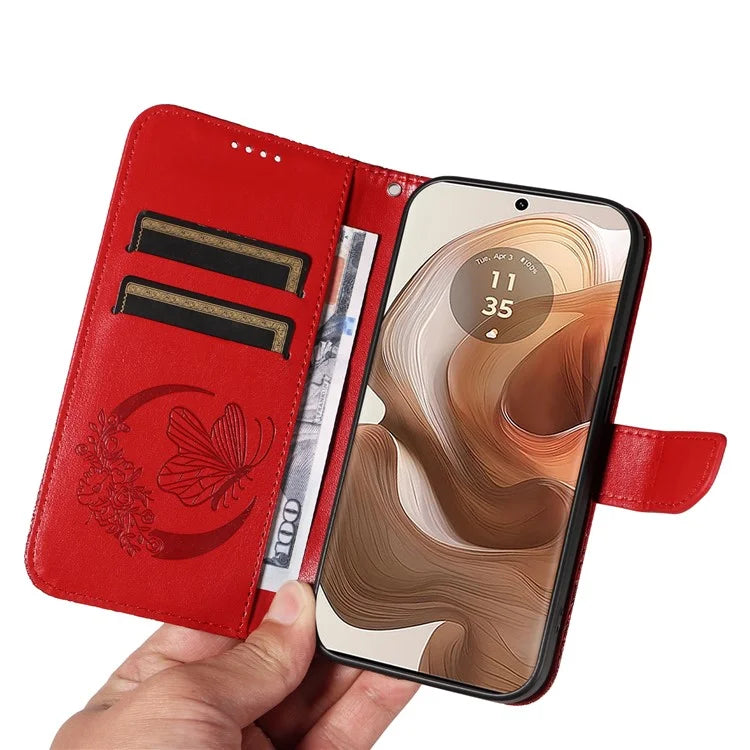 For Motorola Moto X50 Ultra 5G / Edge 50 Ultra 5G Case Butterfly PU Leather Phone Cover Folio Wallet