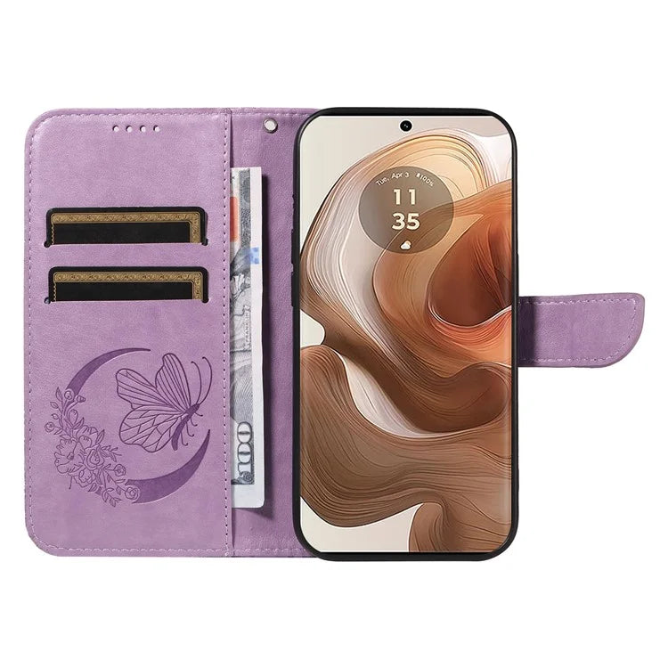 For Motorola Moto X50 Ultra 5G / Edge 50 Ultra 5G Case Butterfly PU Leather Phone Cover Folio Wallet