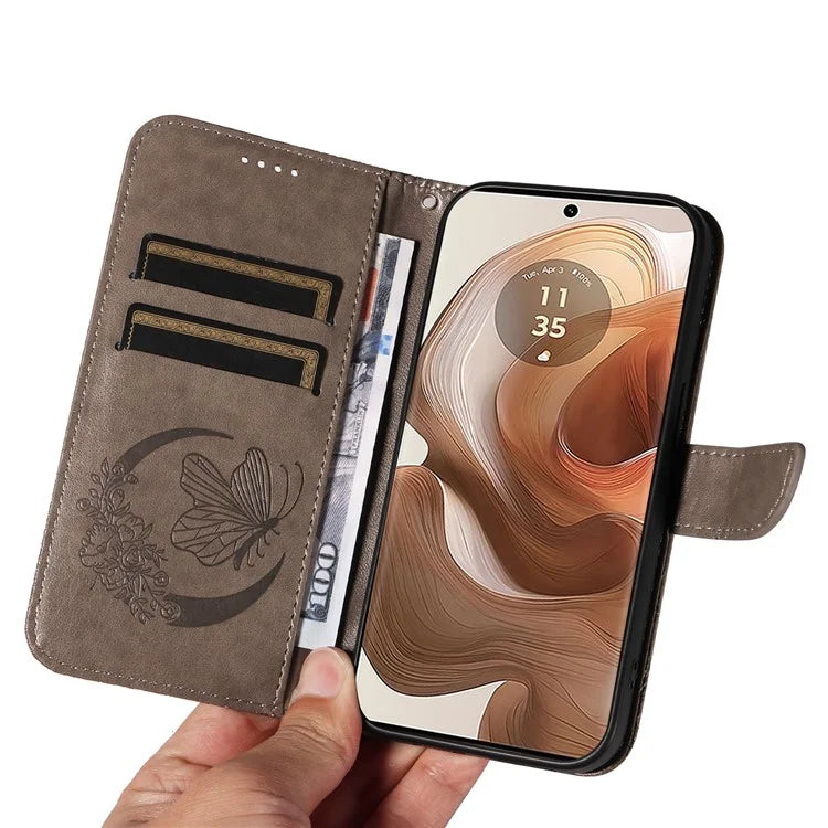 For Motorola Moto X50 Ultra 5G / Edge 50 Ultra 5G Case Butterfly PU Leather Phone Cover Folio Wallet