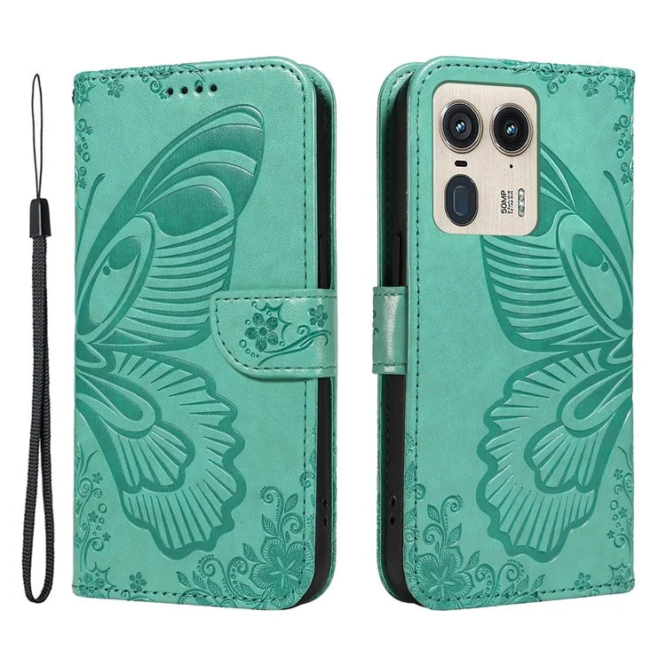 For Motorola Moto X50 Ultra 5G / Edge 50 Ultra 5G Case Butterfly PU Leather Phone Cover Folio Wallet
