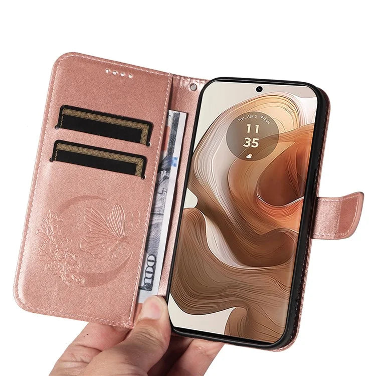 For Motorola Moto X50 Ultra 5G / Edge 50 Ultra 5G Case Butterfly PU Leather Phone Cover Folio Wallet