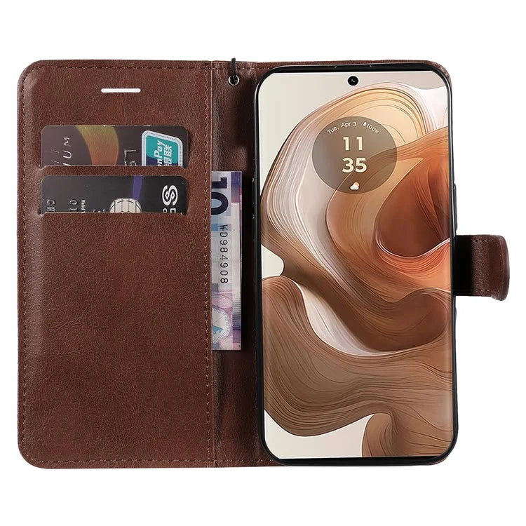 KT Leather Series-2 for Motorola Moto X50 Ultra 5G / Edge 50 Ultra 5G Case Wallet Solid Color Leather Phone Cover