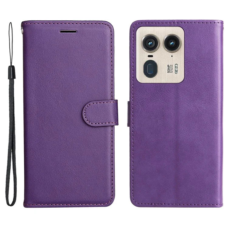 KT Leather Series-2 for Motorola Moto X50 Ultra 5G / Edge 50 Ultra 5G Case Wallet Solid Color Leather Phone Cover