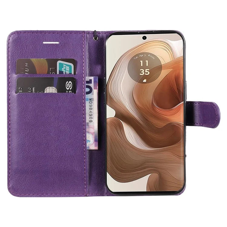 KT Leather Series-2 for Motorola Moto X50 Ultra 5G / Edge 50 Ultra 5G Case Wallet Solid Color Leather Phone Cover