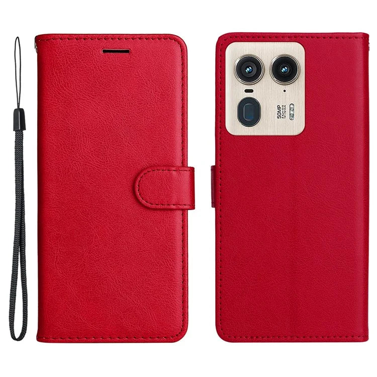 KT Leather Series-2 for Motorola Moto X50 Ultra 5G / Edge 50 Ultra 5G Case Wallet Solid Color Leather Phone Cover