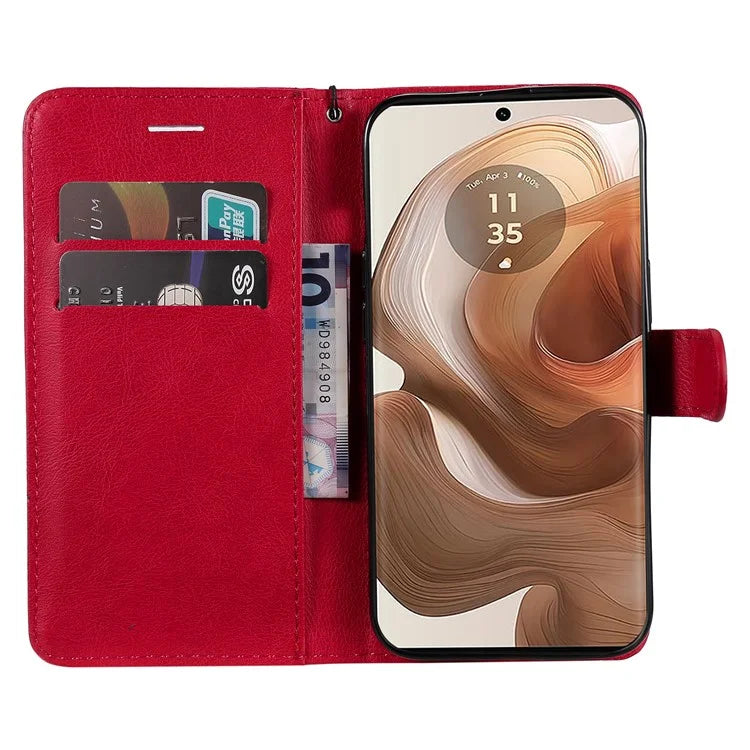 KT Leather Series-2 for Motorola Moto X50 Ultra 5G / Edge 50 Ultra 5G Case Wallet Solid Color Leather Phone Cover