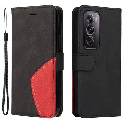 KT Leather Series-1 For Oppo Reno12 Pro 5G (Global) / Reno12 Pro 5G (China) Color Splicing Leather Phone Cover