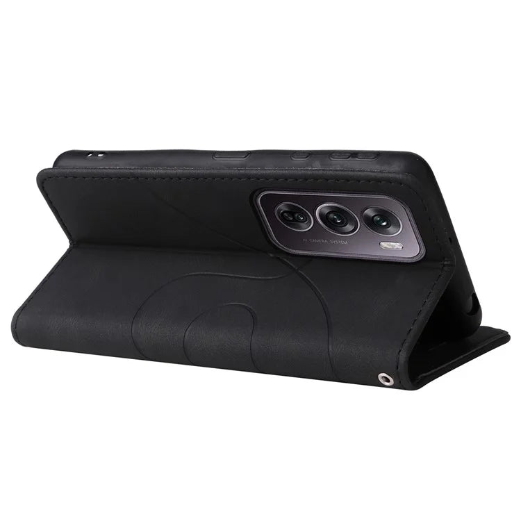 KT Leather Series-1 For Oppo Reno12 Pro 5G (Global) / Reno12 Pro 5G (China) Color Splicing Leather Phone Cover