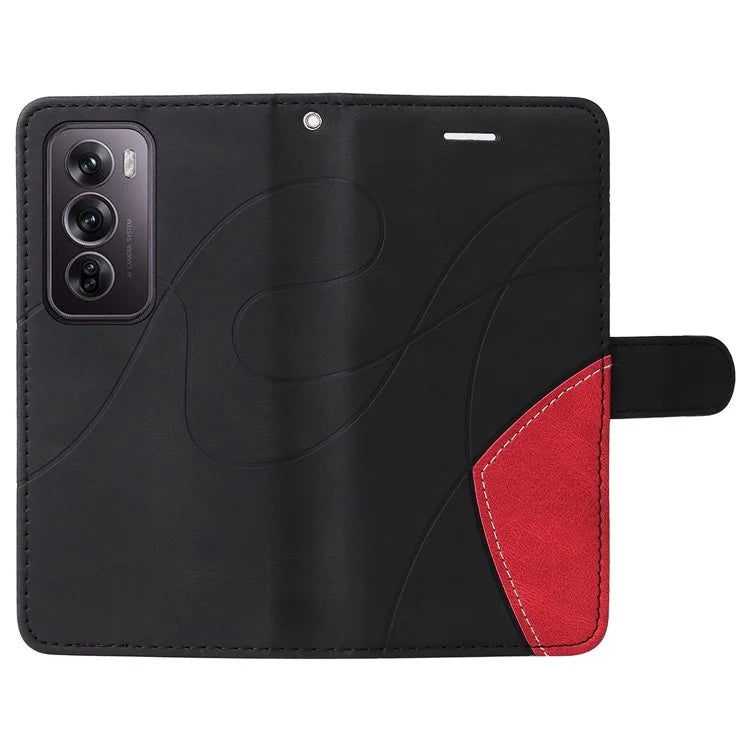 KT Leather Series-1 For Oppo Reno12 Pro 5G (Global) / Reno12 Pro 5G (China) Color Splicing Leather Phone Cover