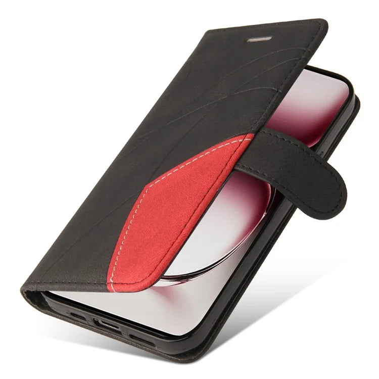 KT Leather Series-1 For Oppo Reno12 Pro 5G (Global) / Reno12 Pro 5G (China) Color Splicing Leather Phone Cover