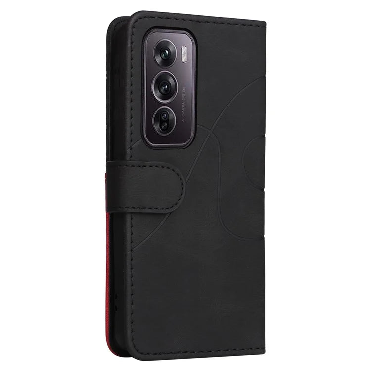 KT Leather Series-1 For Oppo Reno12 Pro 5G (Global) / Reno12 Pro 5G (China) Color Splicing Leather Phone Cover