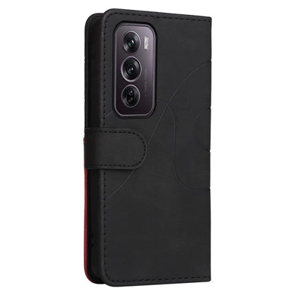 KT Leather Series-1 For Oppo Reno12 Pro 5G (Global) / Reno12 Pro 5G (China) Color Splicing Leather Phone Cover