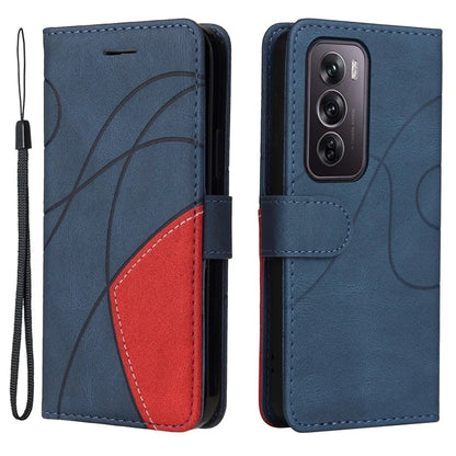 KT Leather Series-1 For Oppo Reno12 Pro 5G (Global) / Reno12 Pro 5G (China) Color Splicing Leather Phone Cover