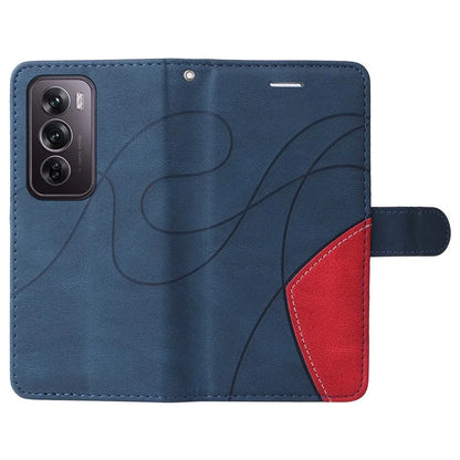 KT Leather Series-1 For Oppo Reno12 Pro 5G (Global) / Reno12 Pro 5G (China) Color Splicing Leather Phone Cover