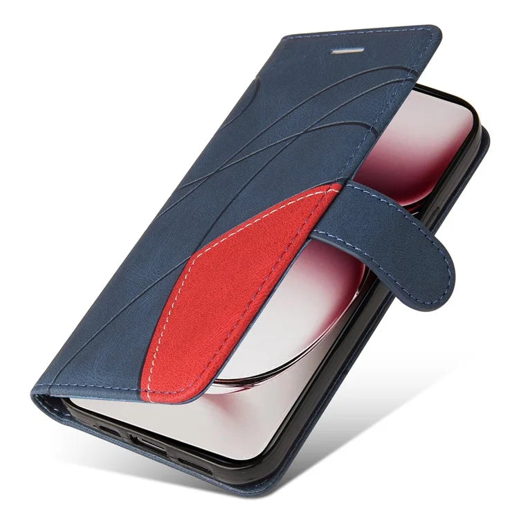 KT Leather Series-1 For Oppo Reno12 Pro 5G (Global) / Reno12 Pro 5G (China) Color Splicing Leather Phone Cover