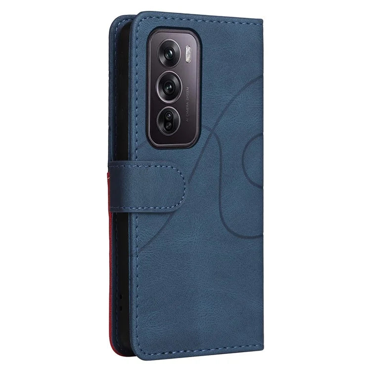 KT Leather Series-1 For Oppo Reno12 Pro 5G (Global) / Reno12 Pro 5G (China) Color Splicing Leather Phone Cover
