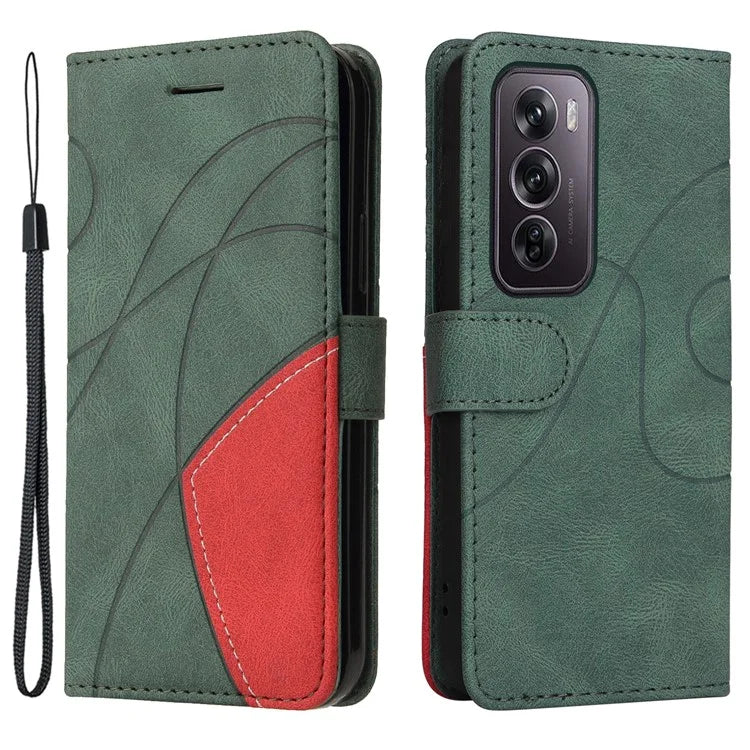KT Leather Series-1 For Oppo Reno12 Pro 5G (Global) / Reno12 Pro 5G (China) Color Splicing Leather Phone Cover