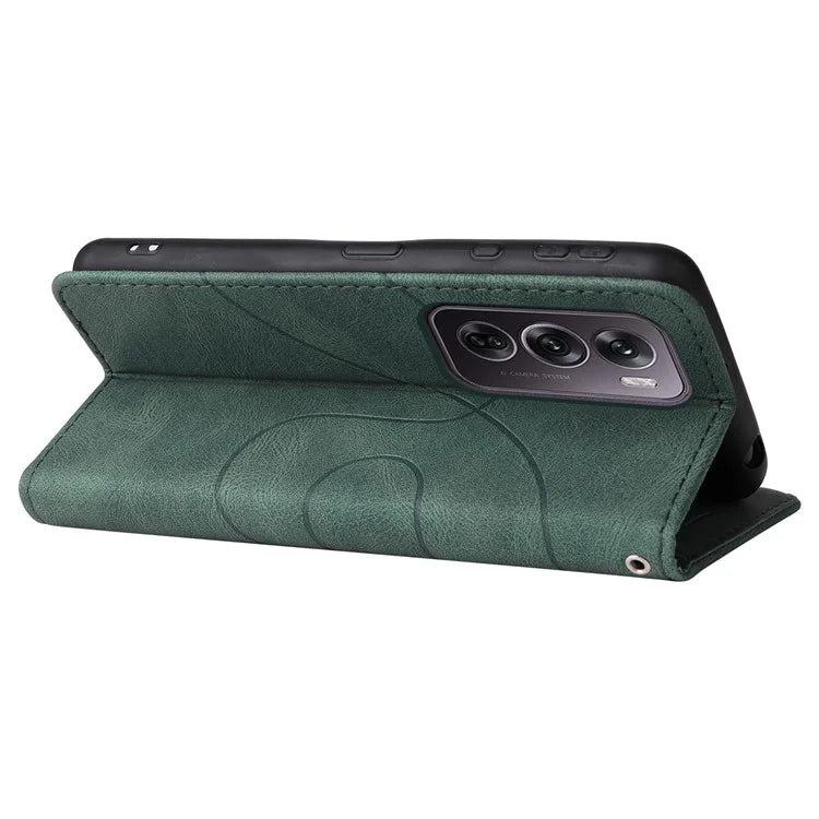KT Leather Series-1 For Oppo Reno12 Pro 5G (Global) / Reno12 Pro 5G (China) Color Splicing Leather Phone Cover