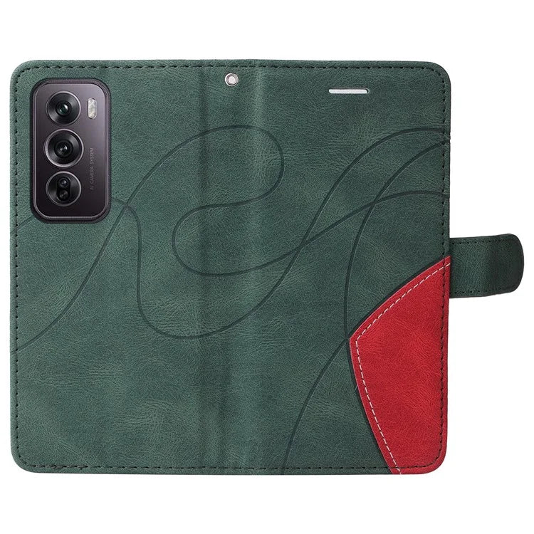 KT Leather Series-1 For Oppo Reno12 Pro 5G (Global) / Reno12 Pro 5G (China) Color Splicing Leather Phone Cover