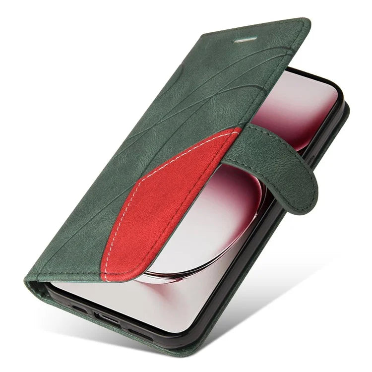 KT Leather Series-1 For Oppo Reno12 Pro 5G (Global) / Reno12 Pro 5G (China) Color Splicing Leather Phone Cover