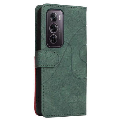 KT Leather Series-1 For Oppo Reno12 Pro 5G (Global) / Reno12 Pro 5G (China) Color Splicing Leather Phone Cover