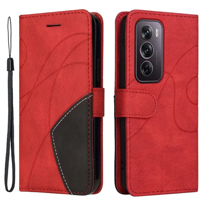 KT Leather Series-1 For Oppo Reno12 Pro 5G (Global) / Reno12 Pro 5G (China) Color Splicing Leather Phone Cover
