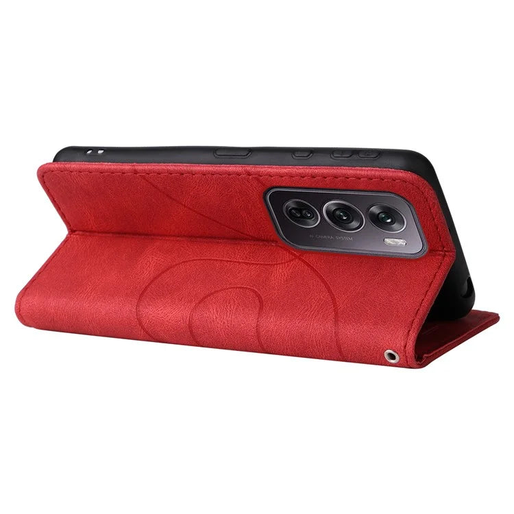 KT Leather Series-1 For Oppo Reno12 Pro 5G (Global) / Reno12 Pro 5G (China) Color Splicing Leather Phone Cover