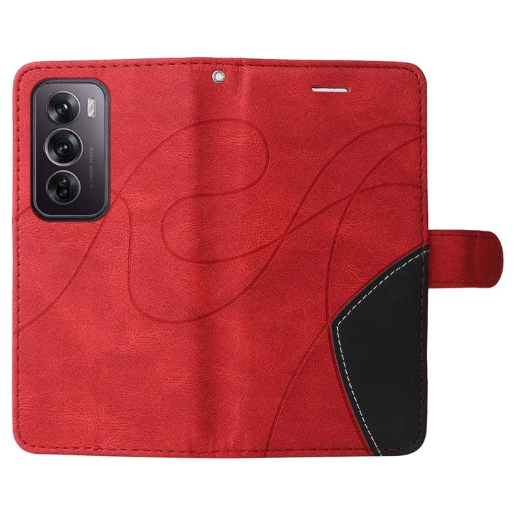 KT Leather Series-1 For Oppo Reno12 Pro 5G (Global) / Reno12 Pro 5G (China) Color Splicing Leather Phone Cover