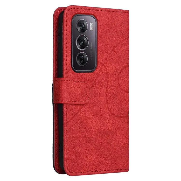 KT Leather Series-1 For Oppo Reno12 Pro 5G (Global) / Reno12 Pro 5G (China) Color Splicing Leather Phone Cover