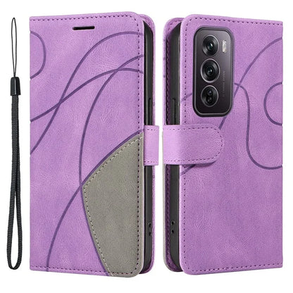 KT Leather Series-1 For Oppo Reno12 Pro 5G (Global) / Reno12 Pro 5G (China) Color Splicing Leather Phone Cover