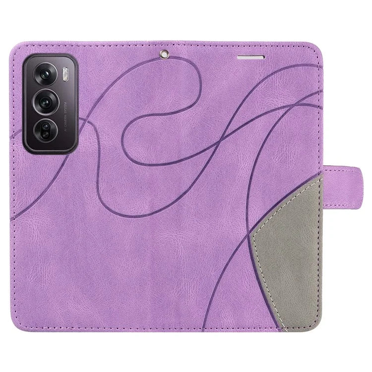 KT Leather Series-1 For Oppo Reno12 Pro 5G (Global) / Reno12 Pro 5G (China) Color Splicing Leather Phone Cover