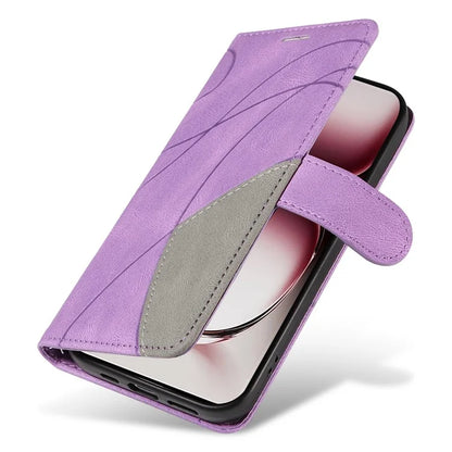 KT Leather Series-1 For Oppo Reno12 Pro 5G (Global) / Reno12 Pro 5G (China) Color Splicing Leather Phone Cover