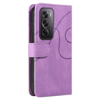 KT Leather Series-1 For Oppo Reno12 Pro 5G (Global) / Reno12 Pro 5G (China) Color Splicing Leather Phone Cover