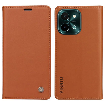 YIKATU YK-001 For vivo Y28 4G Case Card Slot Stand Leather Phone Cover Strong Magnetic