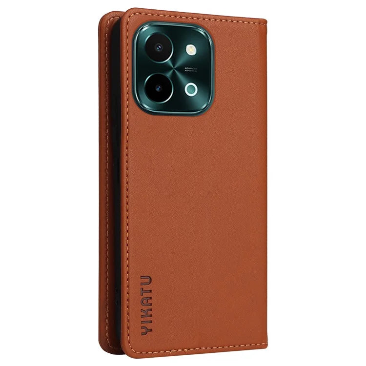YIKATU YK-001 For vivo Y28 4G Case Card Slot Stand Leather Phone Cover Strong Magnetic