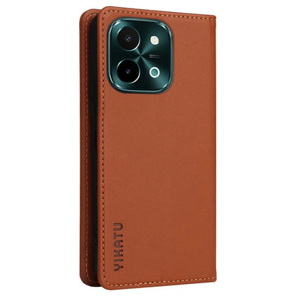 YIKATU YK-001 For vivo Y28 4G Case Card Slot Stand Leather Phone Cover Strong Magnetic