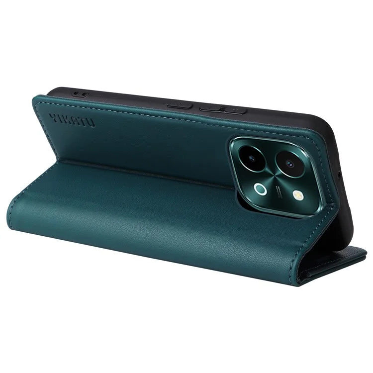 YIKATU YK-001 For vivo Y28 4G Case Card Slot Stand Leather Phone Cover Strong Magnetic