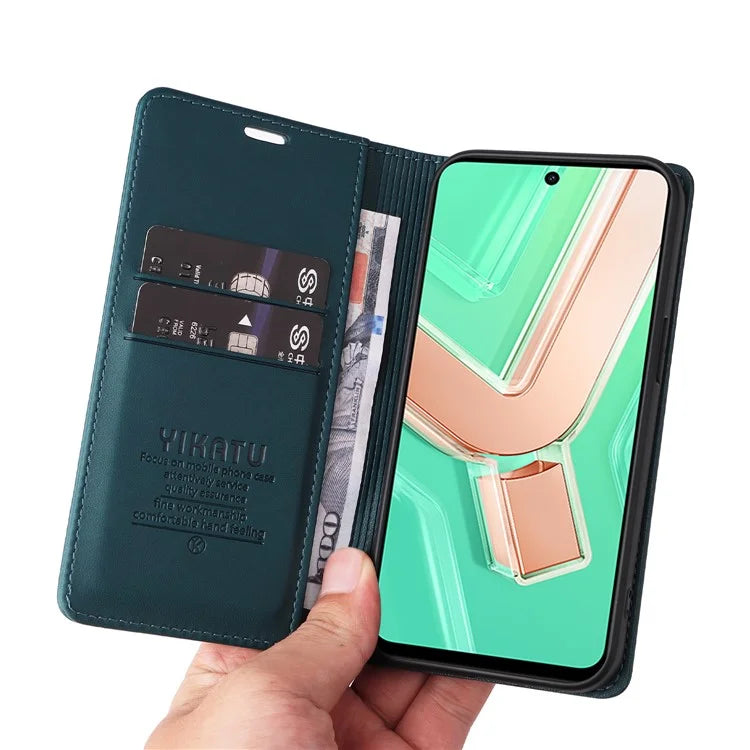 YIKATU YK-001 For vivo Y28 4G Case Card Slot Stand Leather Phone Cover Strong Magnetic