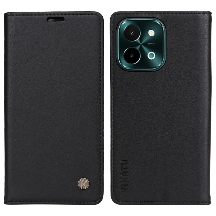 YIKATU YK-001 For vivo Y28 4G Case Card Slot Stand Leather Phone Cover Strong Magnetic