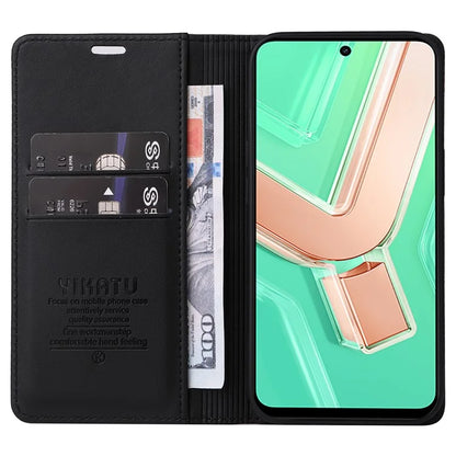 YIKATU YK-001 For vivo Y28 4G Case Card Slot Stand Leather Phone Cover Strong Magnetic