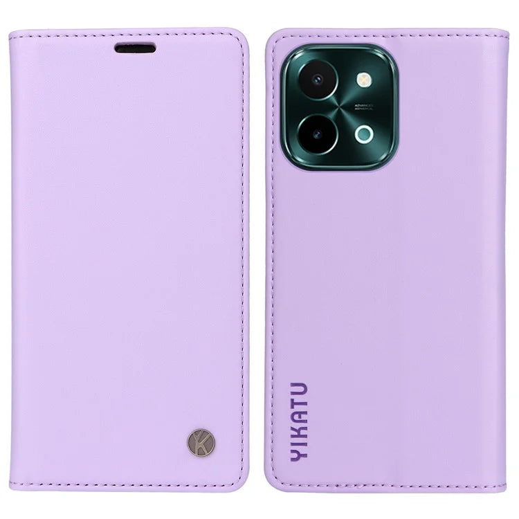 YIKATU YK-001 For vivo Y28 4G Case Card Slot Stand Leather Phone Cover Strong Magnetic