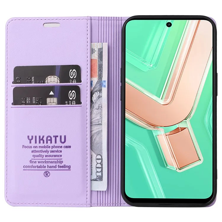 YIKATU YK-001 For vivo Y28 4G Case Card Slot Stand Leather Phone Cover Strong Magnetic