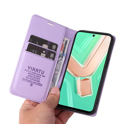 YIKATU YK-001 For vivo Y28 4G Case Card Slot Stand Leather Phone Cover Strong Magnetic