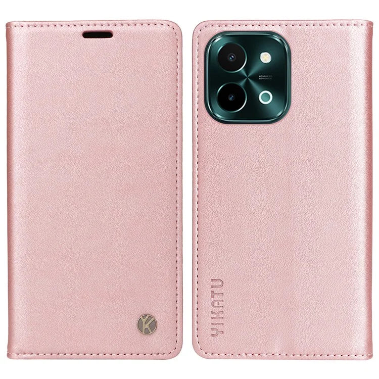 YIKATU YK-001 For vivo Y28 4G Case Card Slot Stand Leather Phone Cover Strong Magnetic