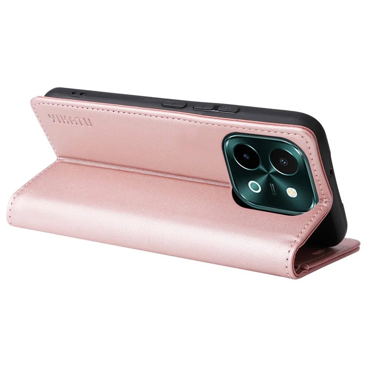 YIKATU YK-001 For vivo Y28 4G Case Card Slot Stand Leather Phone Cover Strong Magnetic