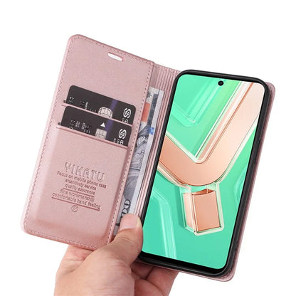 YIKATU YK-001 For vivo Y28 4G Case Card Slot Stand Leather Phone Cover Strong Magnetic