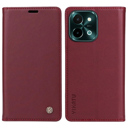 YIKATU YK-001 For vivo Y28 4G Case Card Slot Stand Leather Phone Cover Strong Magnetic