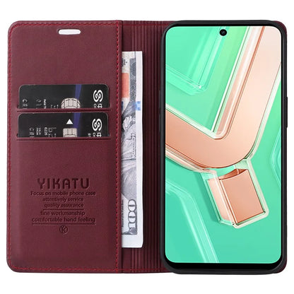 YIKATU YK-001 For vivo Y28 4G Case Card Slot Stand Leather Phone Cover Strong Magnetic