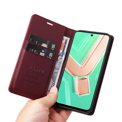 YIKATU YK-001 For vivo Y28 4G Case Card Slot Stand Leather Phone Cover Strong Magnetic